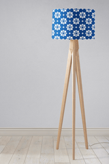 Shadowbright Blue and White Geometric Tiles Design Lampshade, Ceiling or Table