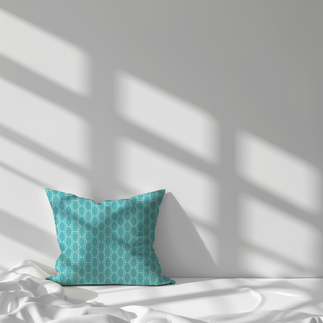 Shadowbright Turquoise/White Modern Geometric Cushion Cover – 100% Cotton