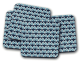 Shadowbright Blue Geometric Arches Design Coaster - 9cm x 9cm