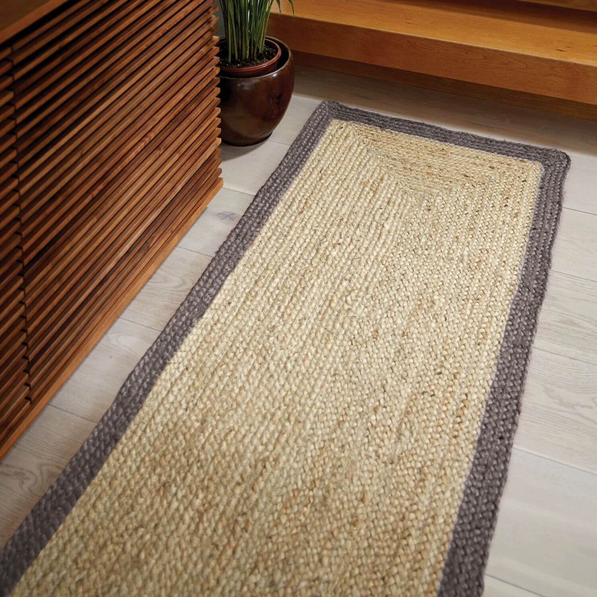 Bordered Grey Jute | The Rugs