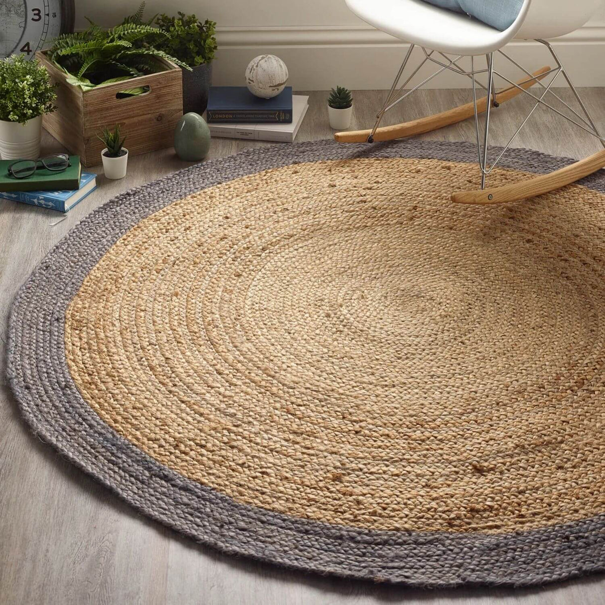 Bordered Grey Jute | The Rugs