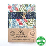 Honey Bee Good Botanical Beeswax Wraps - Set of 3