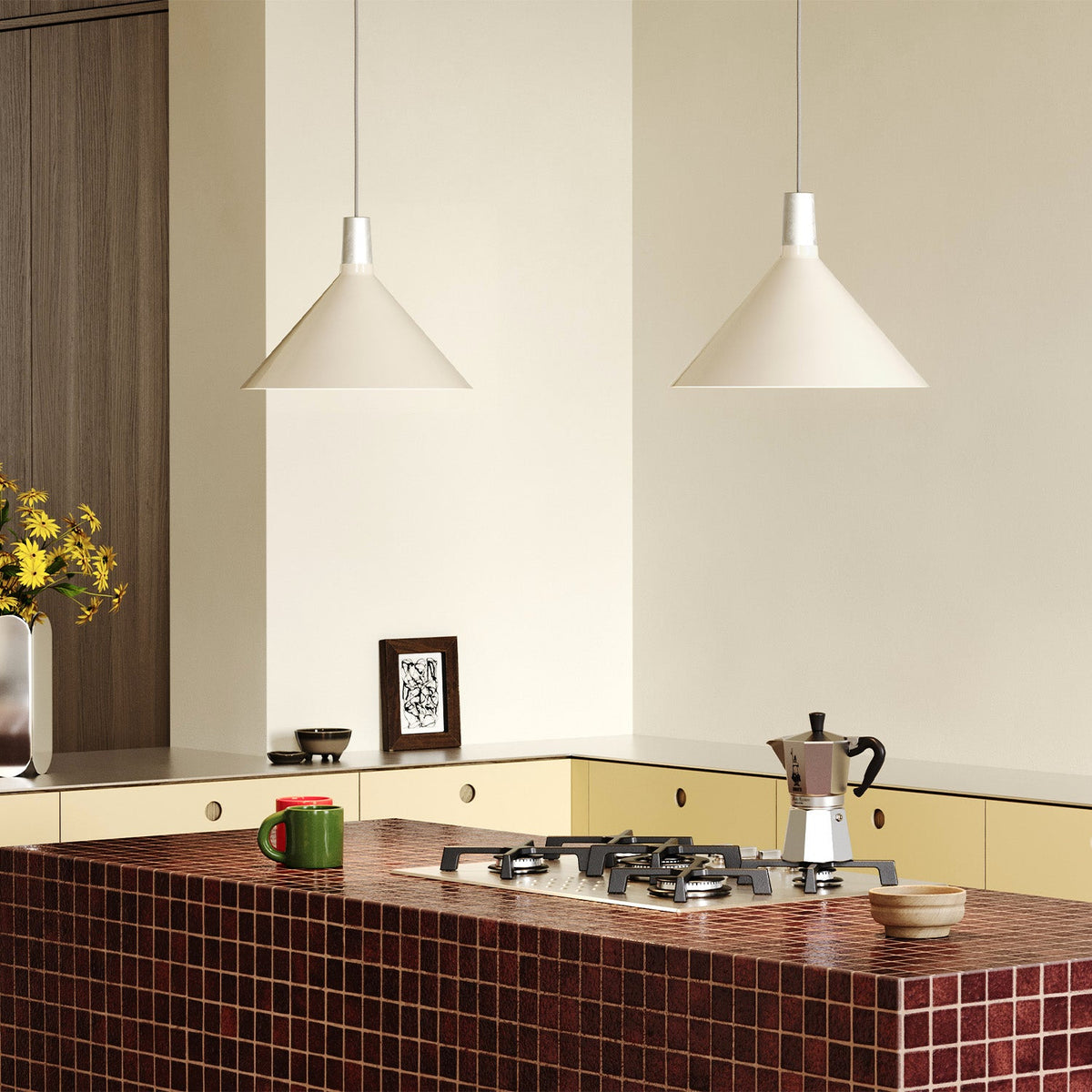 Tala Bower Pendant Light Medium in Oyster White with Sphere IV