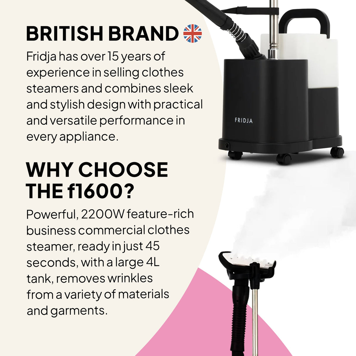 Fridja F1600 Commercial Clothes Steamer