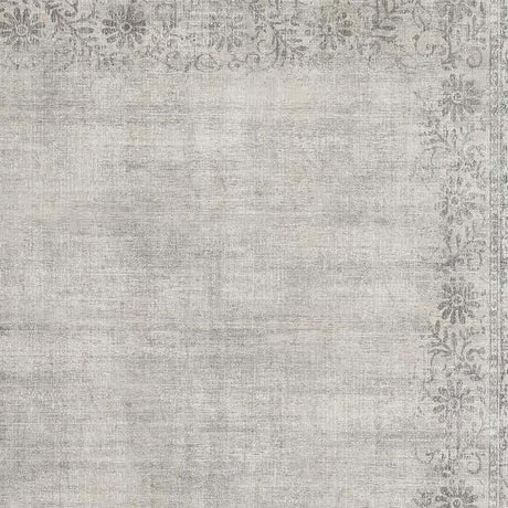 Eco-Washable Grey Rug Bordered Design by The Rugs