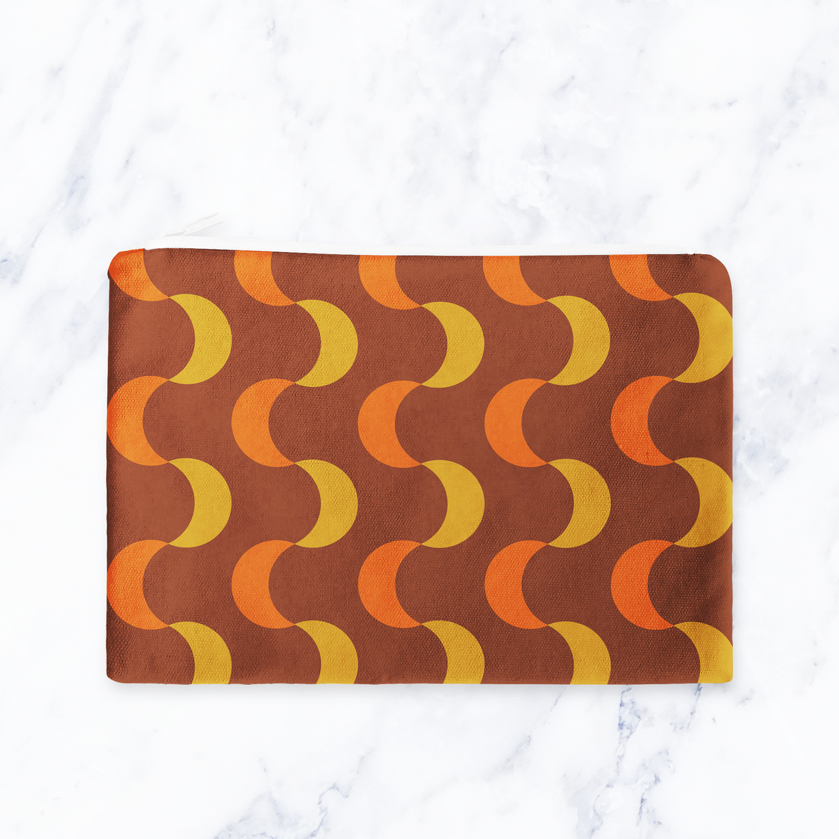 Shadowbright Brown and Orange Retro Make Up bag - 24cm x 19cm