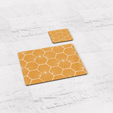Shadowbright Butter Yellow Geometric Hexagons Placemats, Set of 4/6