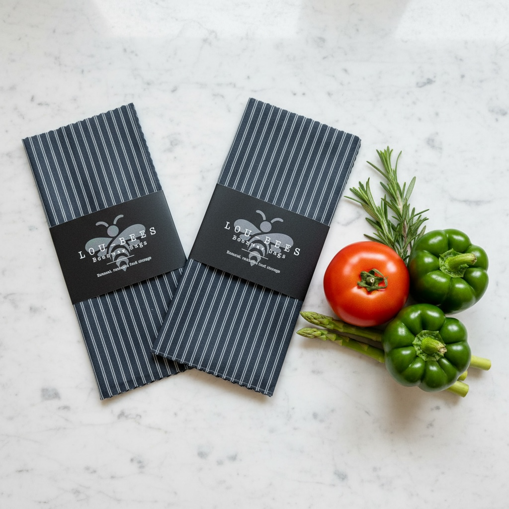 Lou-bees Navy Toadstool Beeswax Wrap & Lunch Bag