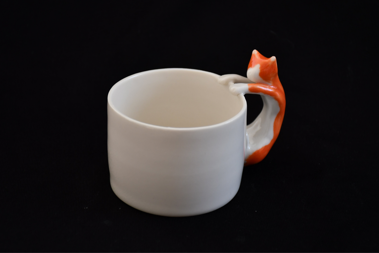 4AM Studio Cat Cup Orange Ceramic Mug