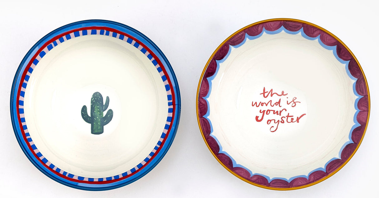 Eleanor Bowmer Cactus & Oyster Nibble Bowls - Set of 2
