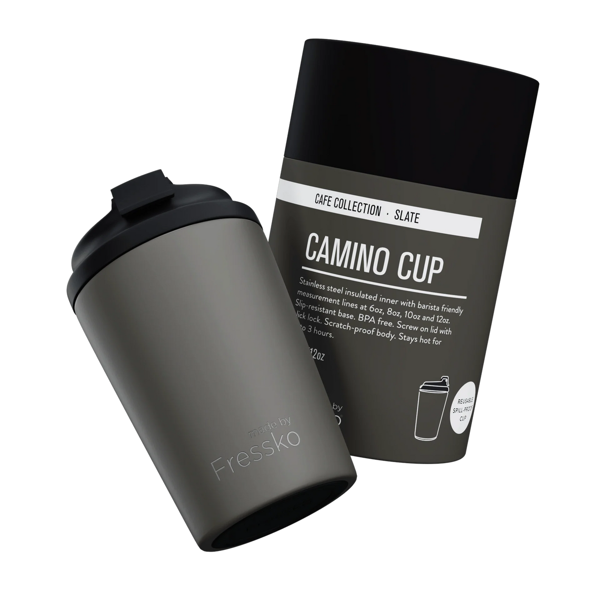 Fressko Reusable Stainless Steel Cup - Slate