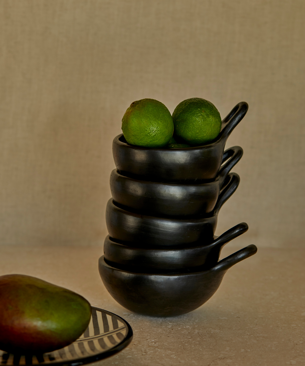 CasaLatina Chamba Black Clay Handle Bowl - Set of 2