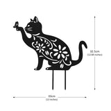 Nicoman Metal Cat and Dog Silhouette Garden Ornament