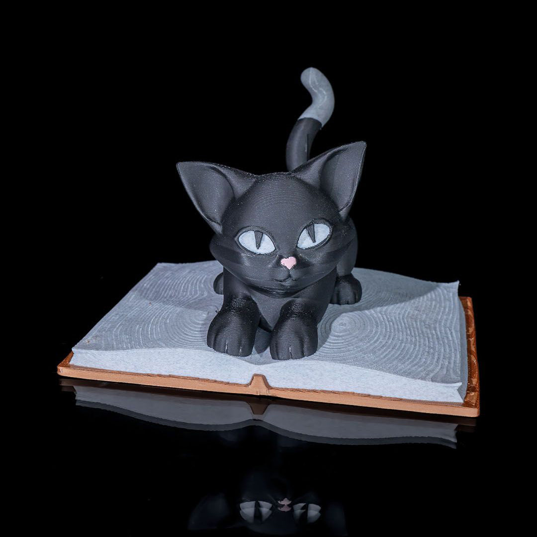 Filamora Studios Cattus Librum Cat Book Holder Sculpture