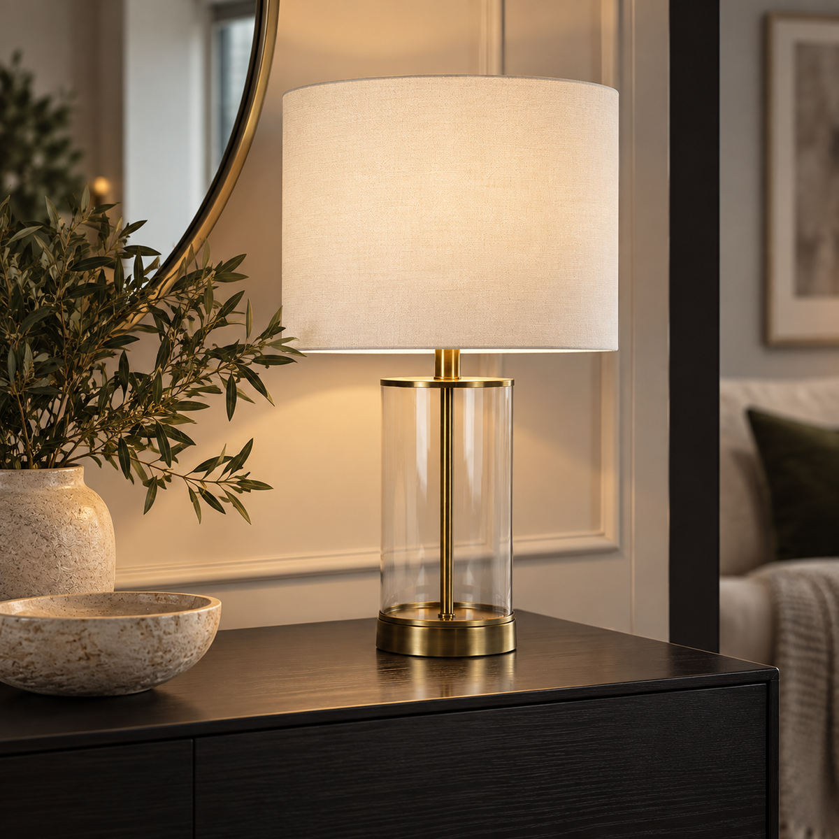 Pagazzi Adelia Antique Brass Small Table Lamp