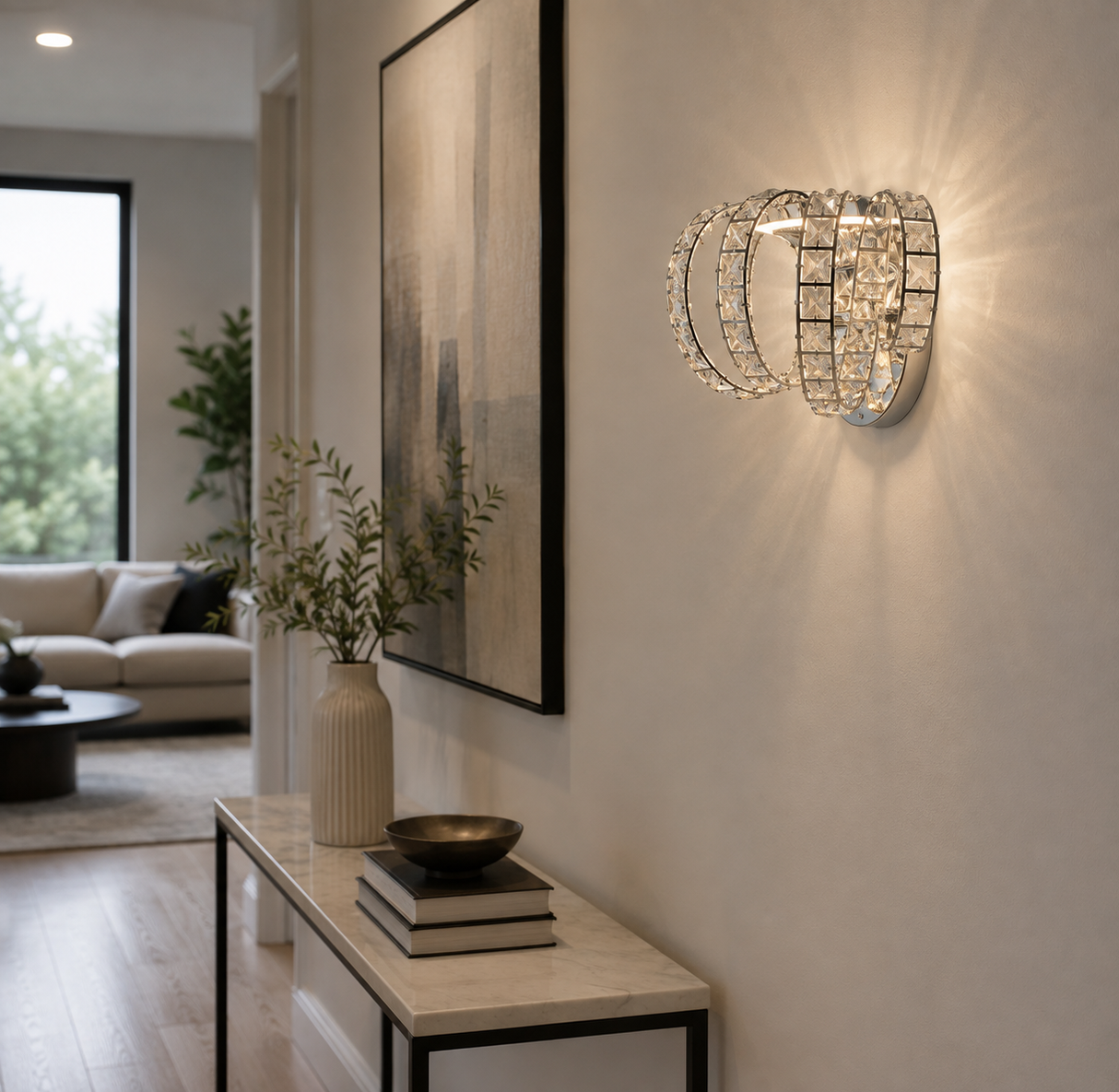 Pagazzi Shakira Polished Chrome Crystal LED Wall Light Fitting