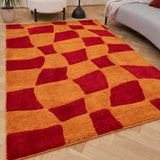 The Rugs Joli Checkered Red Orange Rug