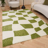 The Rugs Joli Checkered Green White Rug