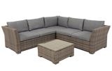 MINT Outdoor Chesterton Grey 5 Seater Corner Rattan Garden Sofa Set