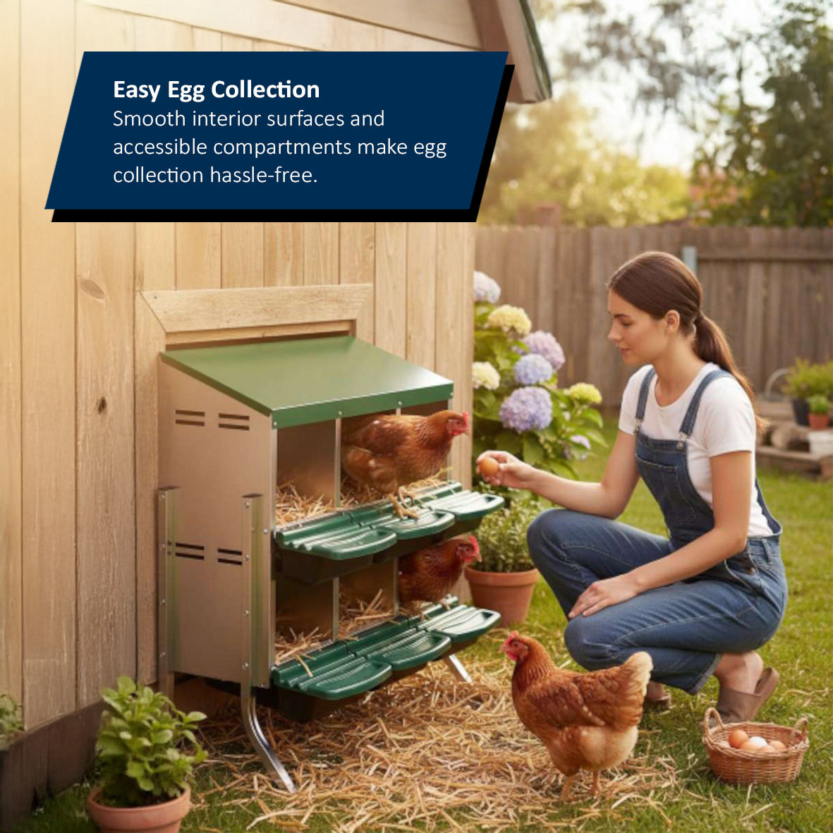 Nicoman Metal Chicken Nest Box – Sturdy, Hygienic & Organised