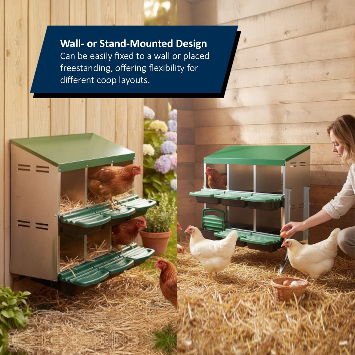 Nicoman Metal Chicken Nest Box – Sturdy, Hygienic & Organised