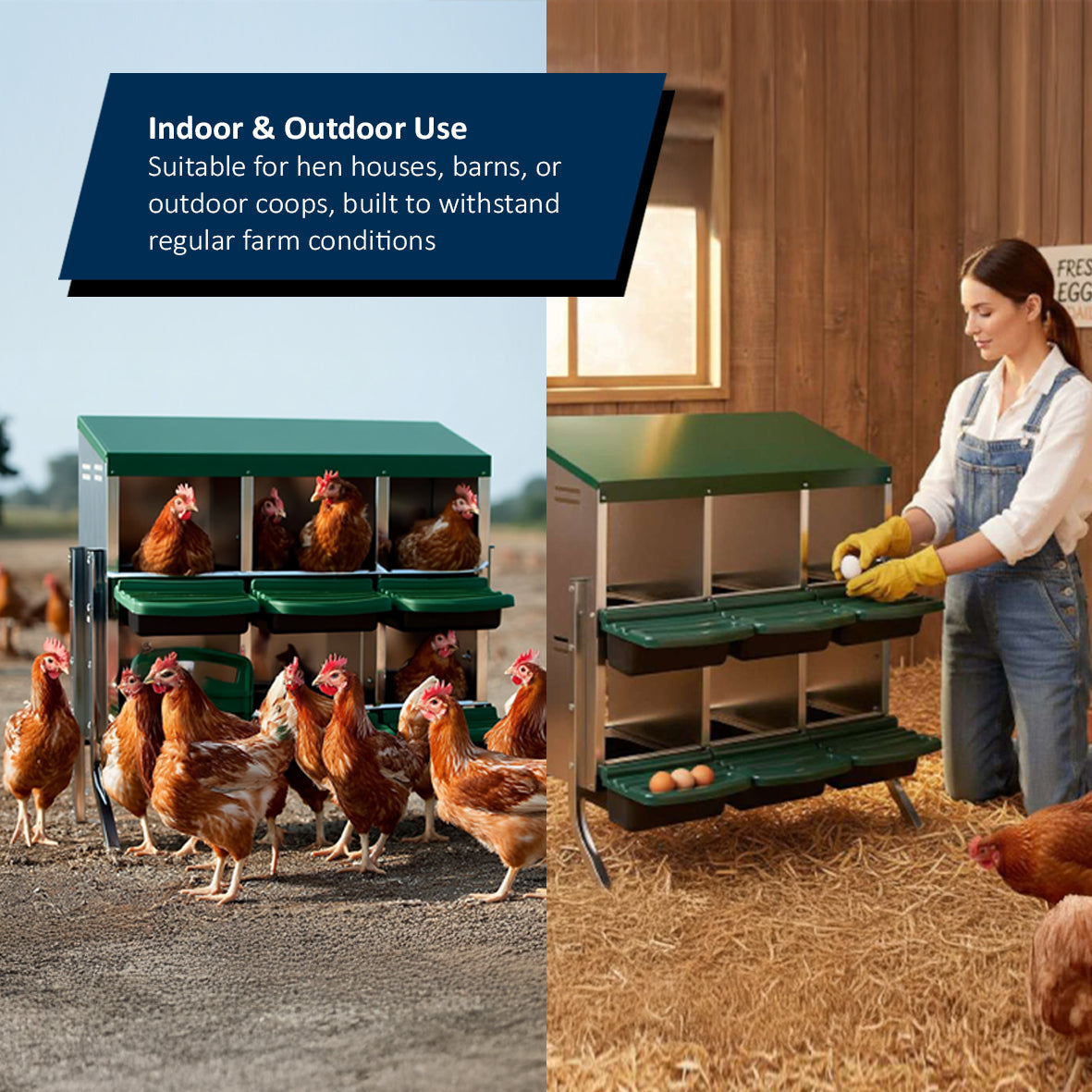 Nicoman Metal Chicken Nest Box – Sturdy, Hygienic & Organised