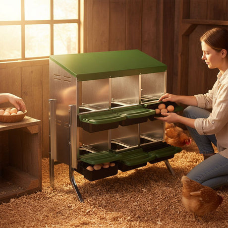 Nicoman Metal Chicken Nest Box – Sturdy, Hygienic & Organised
