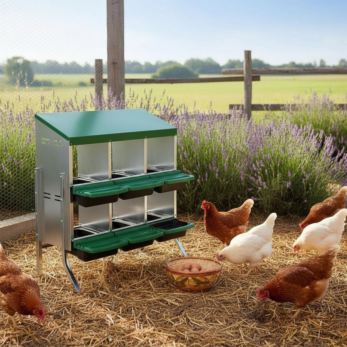 Nicoman Metal Chicken Nest Box – Sturdy, Hygienic & Organised