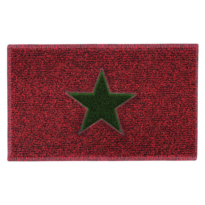 Nicoman Christmas Star PVC Spaghetti Doormat - Red & Green Design