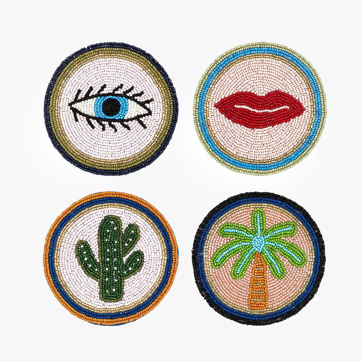 Eleanor Bowmer Icon Beaded Coasters - Set of 4