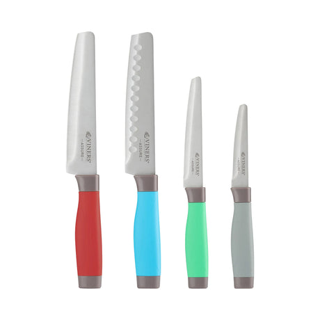 Viners Assure Colour Code Knife Set, 4pcs