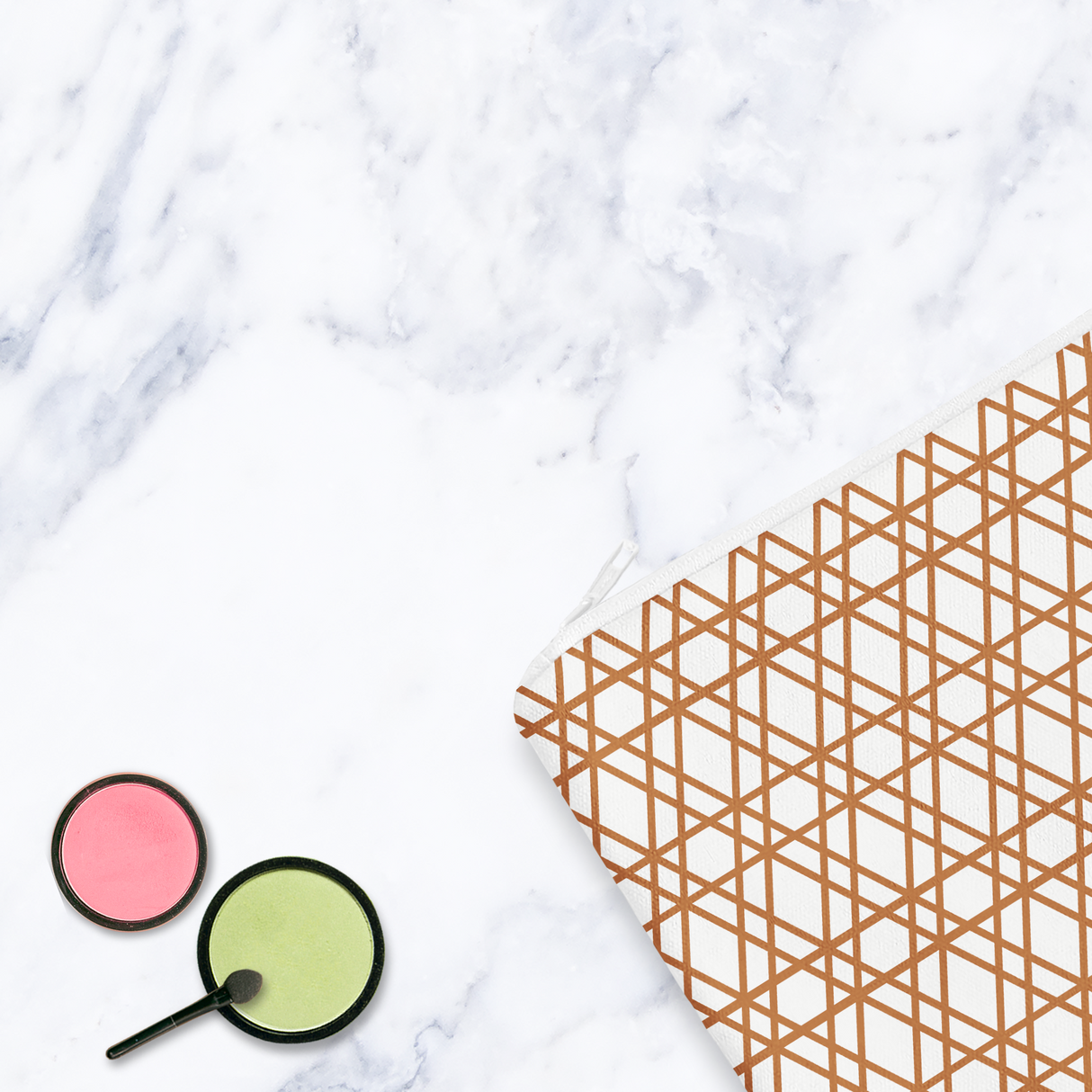 Shadowbright Geometric Copper Makeup Bag - 24cm x 19cm