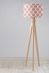 Shadowbright Coral and White Geometric Design Lampshade, Ceiling or Table