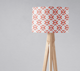 Shadowbright Coral and White Geometric Design Lampshade, Ceiling or Table