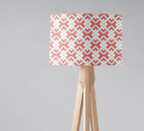 Shadowbright Coral and White Geometric Design Lampshade, Ceiling or Table