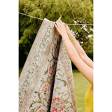 The Rugs - Eco-Washable Beige Rug Flowers Design