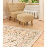The Rugs - Eco-Washable Beige Rug Flowers Design