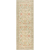The Rugs - Eco-Washable Beige Rug Flowers Design