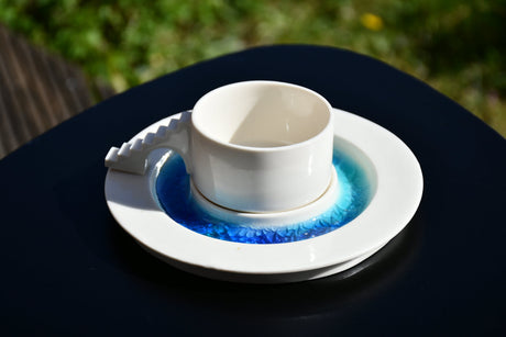 4AM Studio Castle Coffee Set Blue Glass Moat