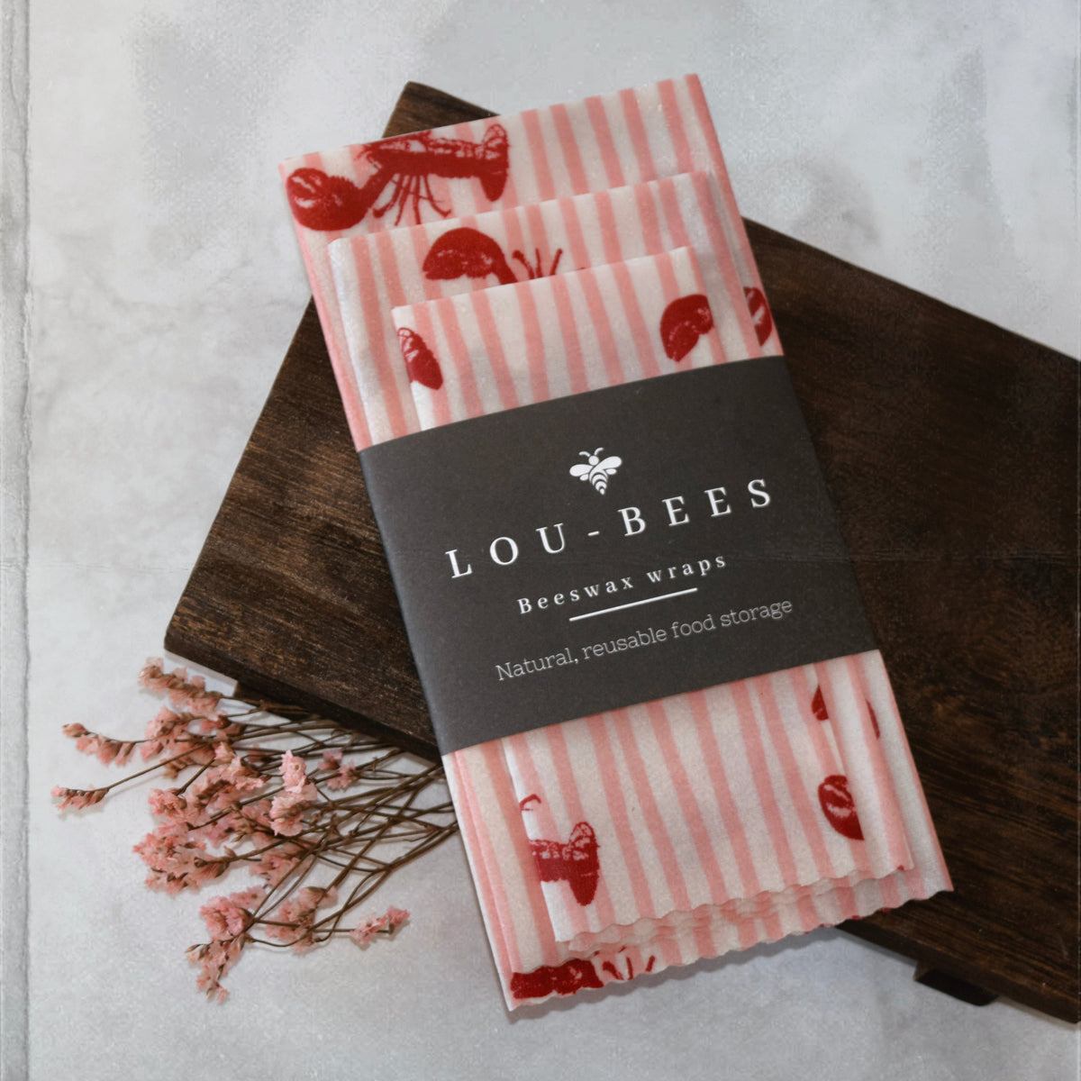Lou-bees Lobster Beeswax Wraps - Set of 3