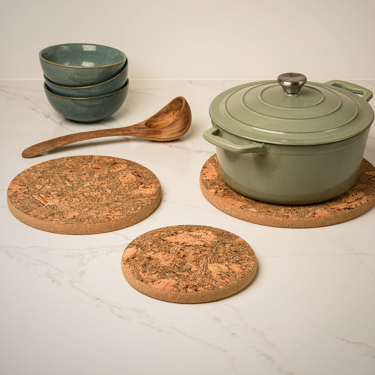 Portuguese Treasures Twist Cork Hot Pot Stand Round