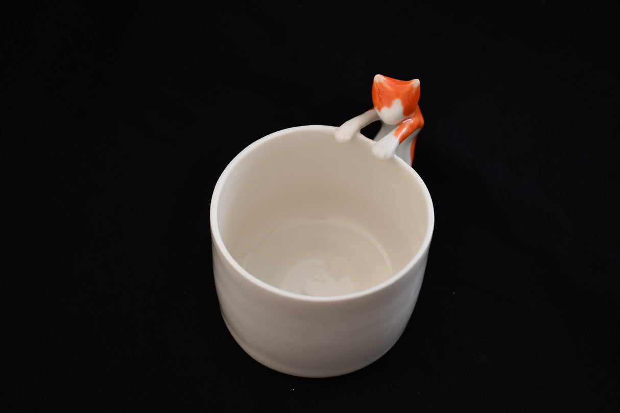 4AM Studio Cat Cup Orange Ceramic Mug