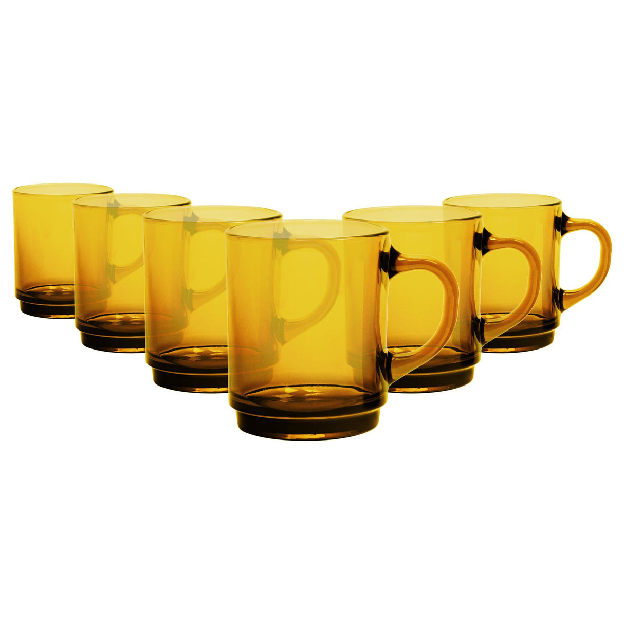 Rinkit 260ml Amber Versailles Coffee Glasses - Pack of Six