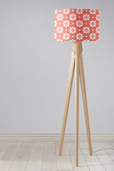 Shadowbright Coral and White Geometric Tiles Design Ceiling or Table Lampshade