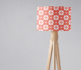 Shadowbright Coral and White Geometric Tiles Design Ceiling or Table Lampshade