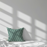 Shadowbright Dark Green Triangle Pattern Cushion Cover - 100% Cotton