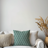 Shadowbright Dark Green Triangle Pattern Cushion Cover - 100% Cotton