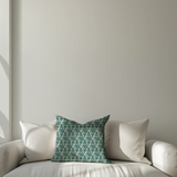 Shadowbright Dark Green Triangle Pattern Cushion Cover - 100% Cotton
