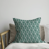 Shadowbright Dark Green Triangle Pattern Cushion Cover - 100% Cotton