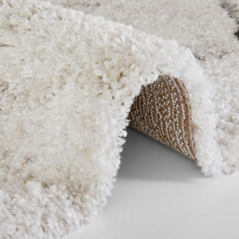 The Rugs Deep Pile Velour Abstract Cream Rug
